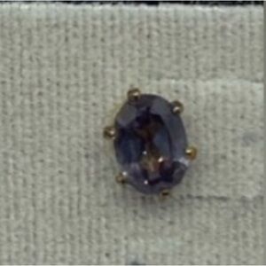 Gold tone purple stone pierced earrings. NWT.
